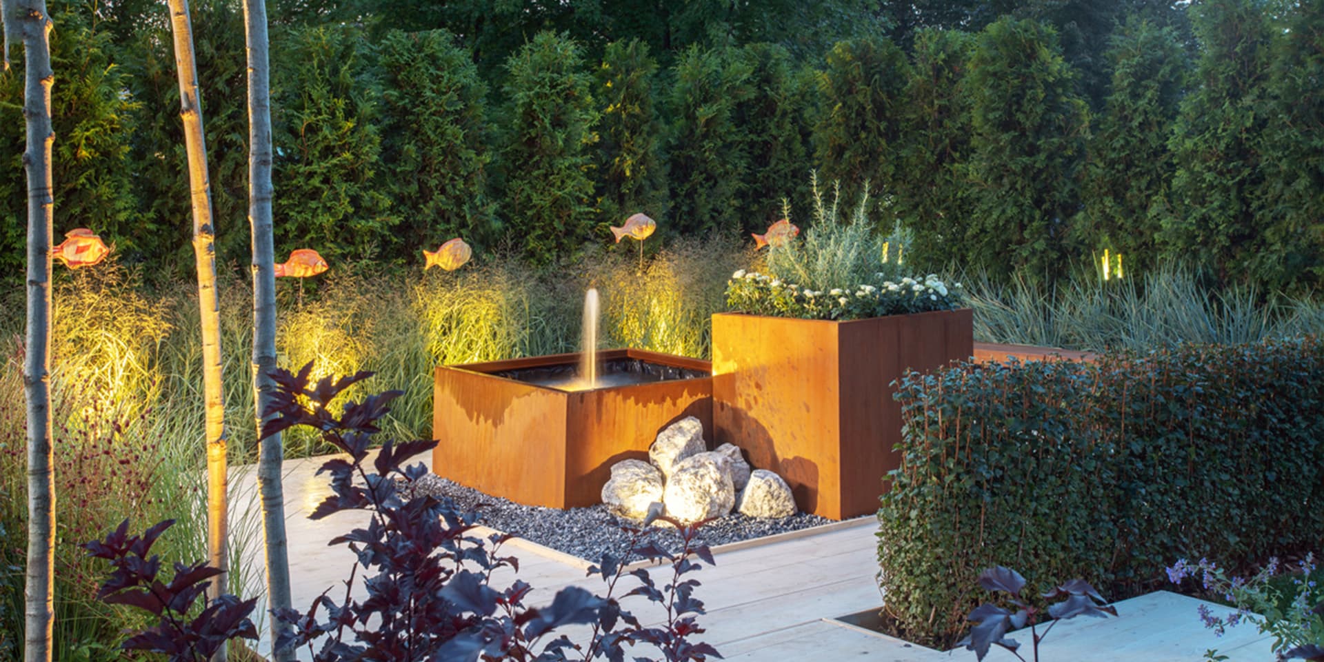 Corten Steel Metal Planter For Outdoors