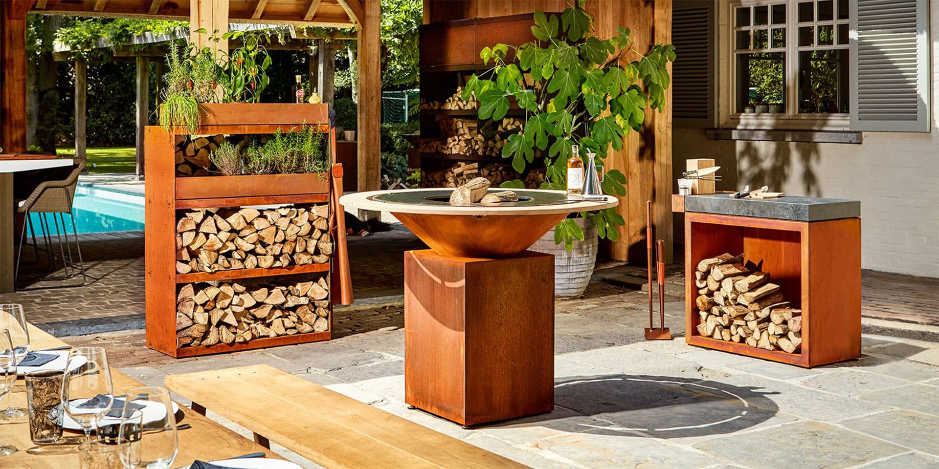 corten steel bbq grill for sale