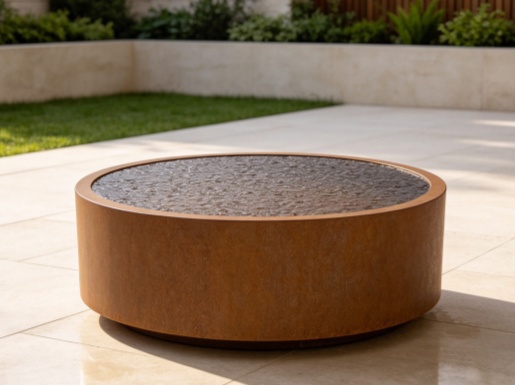 Round Corten steel pond UK