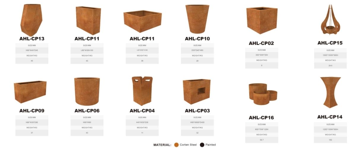 heavy duty Corten planter