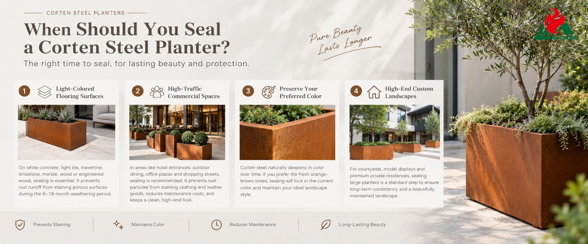 heavy duty Corten planter